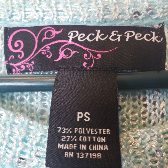 PECK & PECK Sequined Lightweight Ombre Pullover Sweater Petite Small - Picture 6 of 8